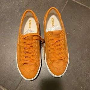 NWT orange coach citysole platform sneakers